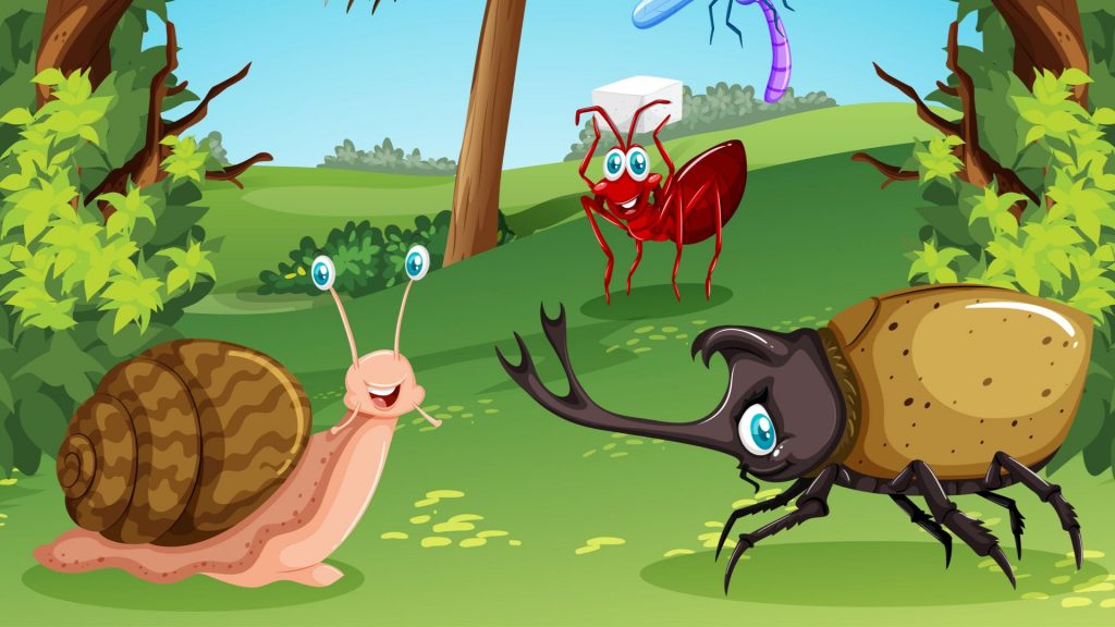 Сказка про Муравья, Жука и Улитку "Кто быстрее?"